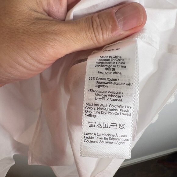 Madewell $88 Puff-Sleeve Babydoll Top White Size 6 NR583 - Picture 6 of 7